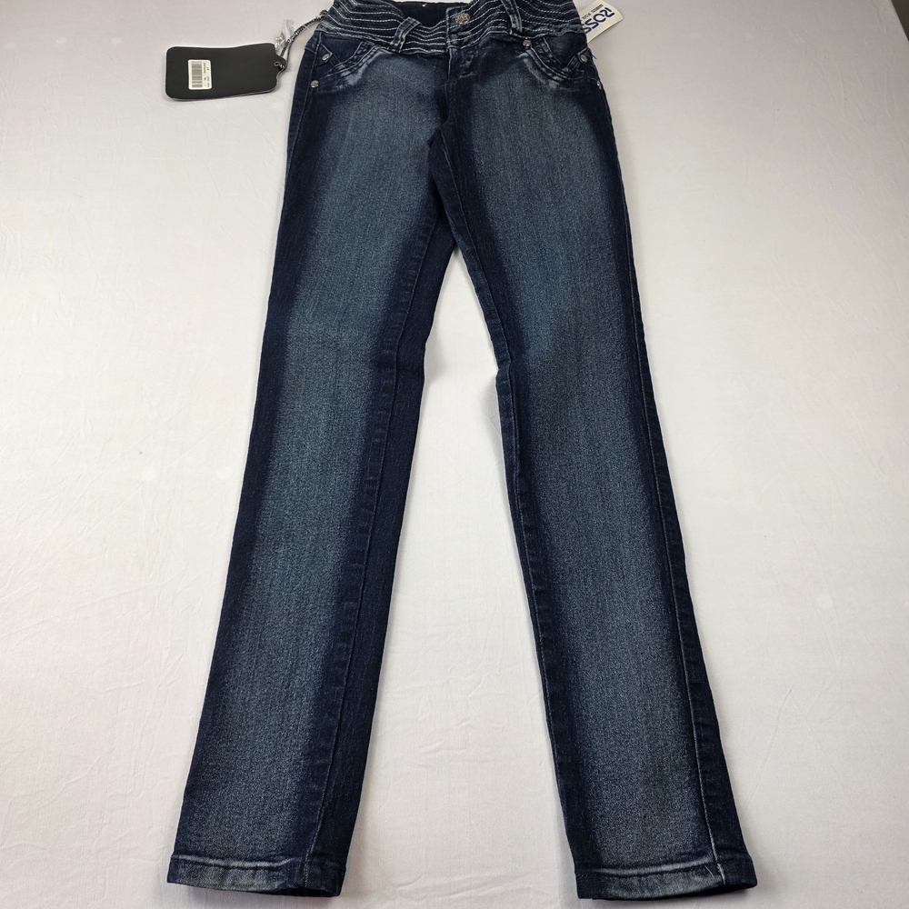 Girls’ Dark Wash Straight-Leg Jeans - Classic Denim